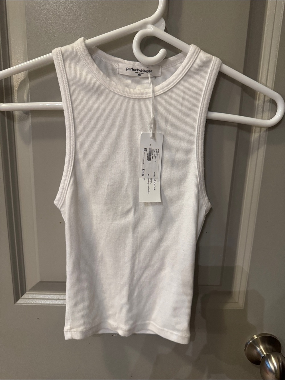 perfectwhitetee NWT White Ribbed Muscle Tank